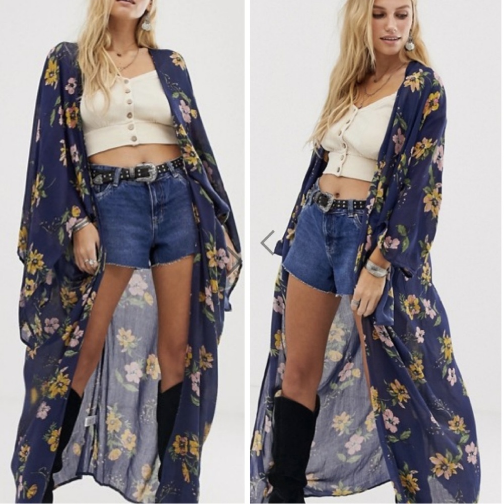 ASOS En Creme maxi kimono in floral NWOT
